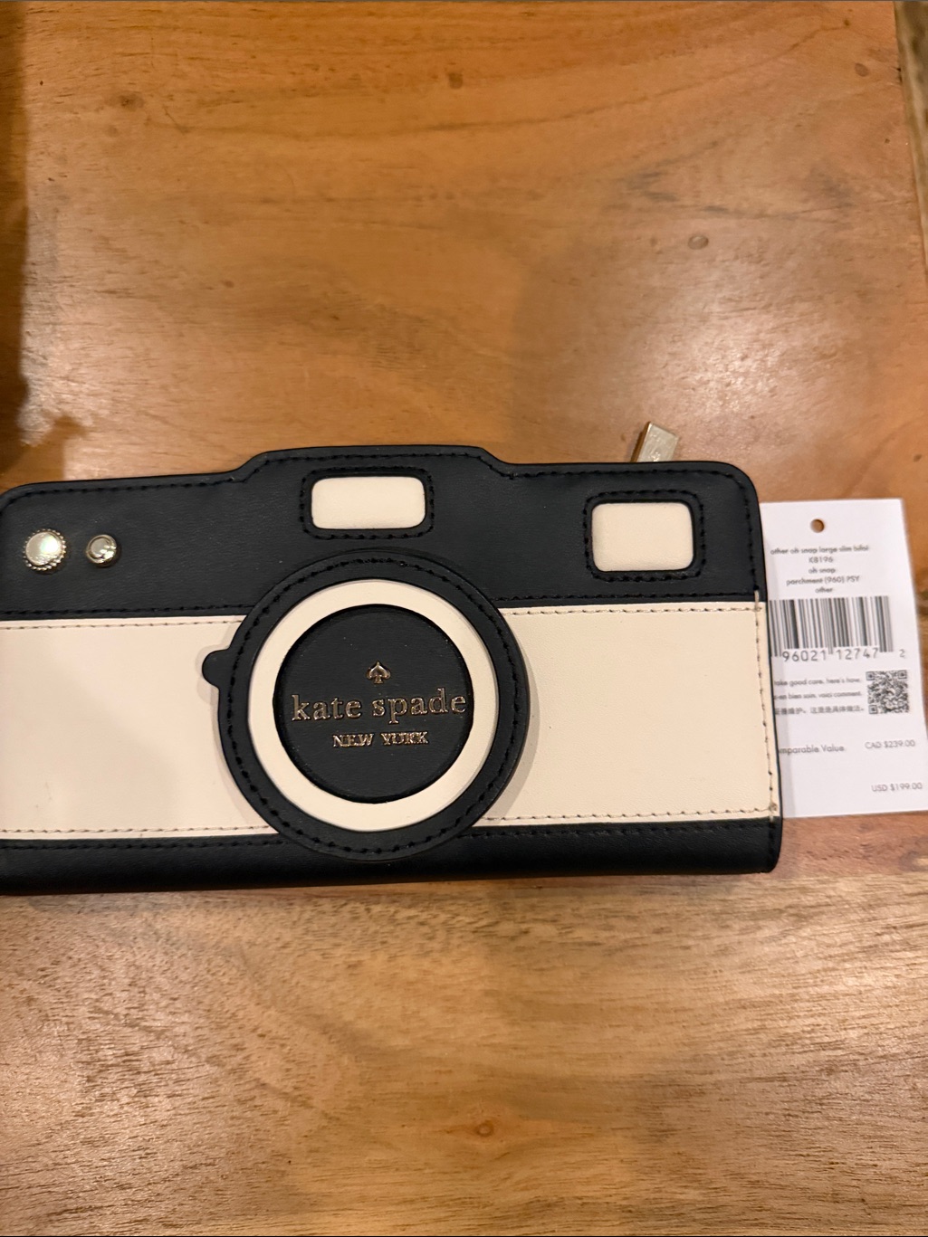 Nwt Kate Spade “Oh Snap" Camera Large Slim Bifold Wallet